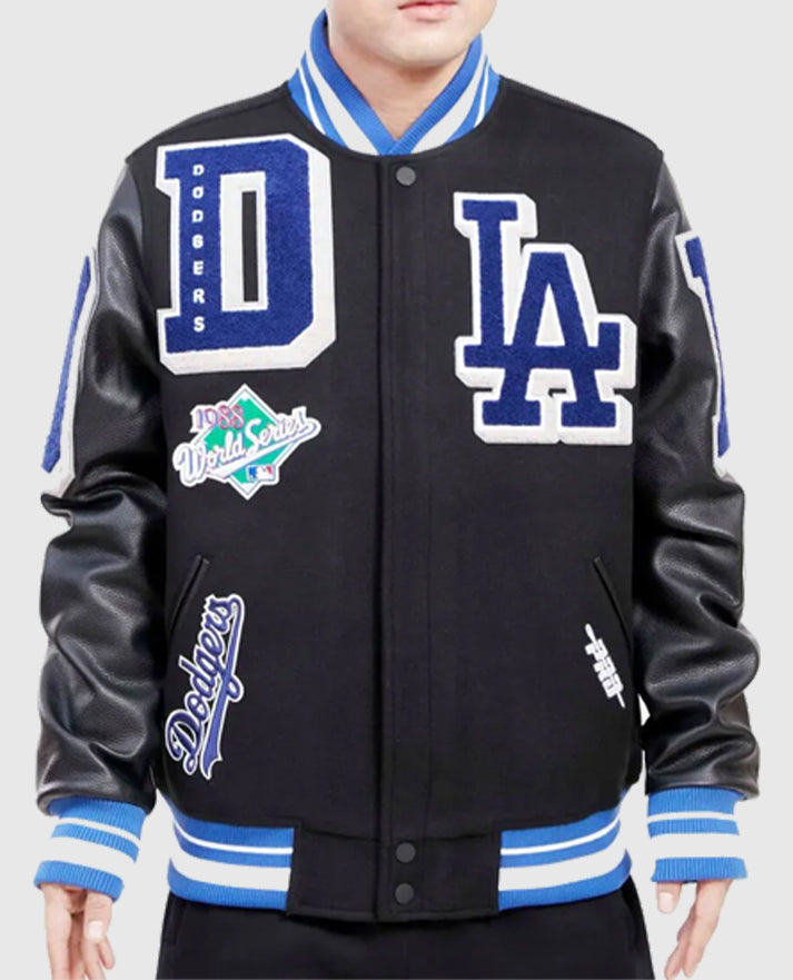 Mash Up LA Dodgers Black Varsity Jacket