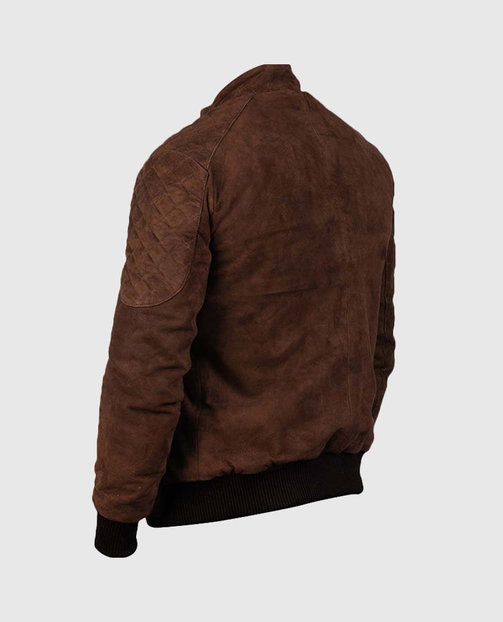 Men's Bomber Brown Suede Jacket