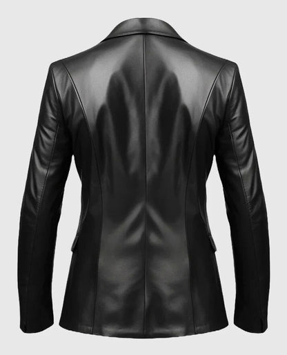 Men's 2 Button Leather Blazer
