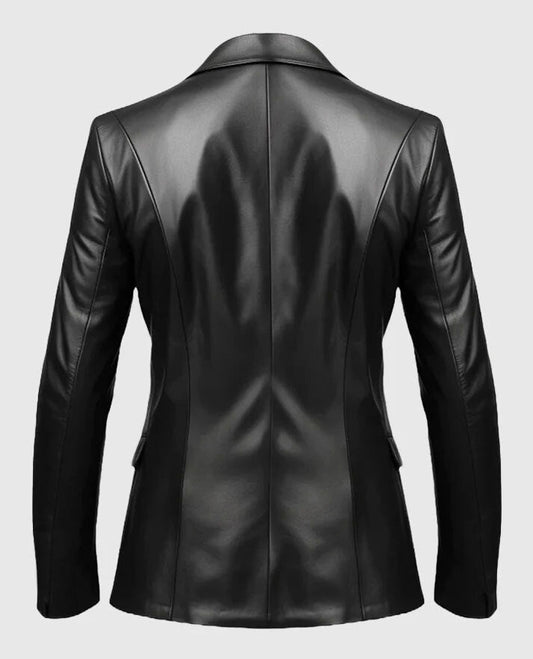 Men's 2 Button Leather Blazer
