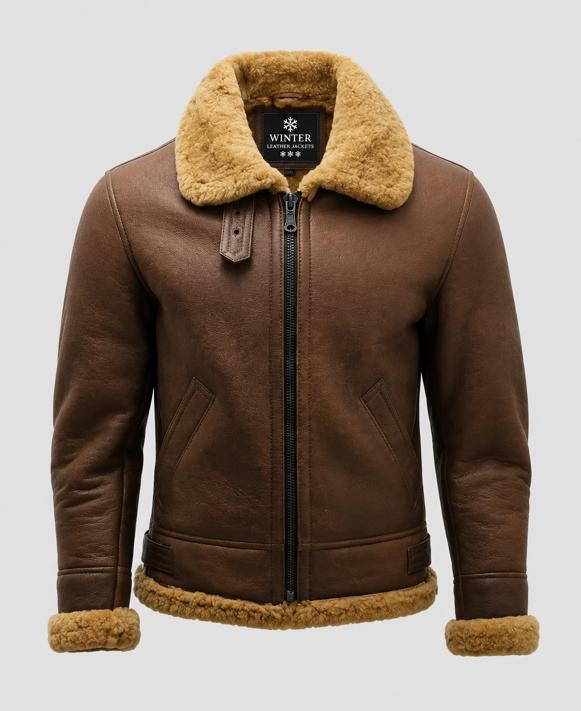 Men's B3 Shearling Flying Aviator Brown Leather Jacket