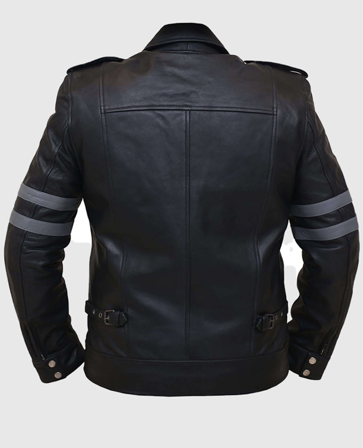 Men's Black Leather Motorcycle Jacket