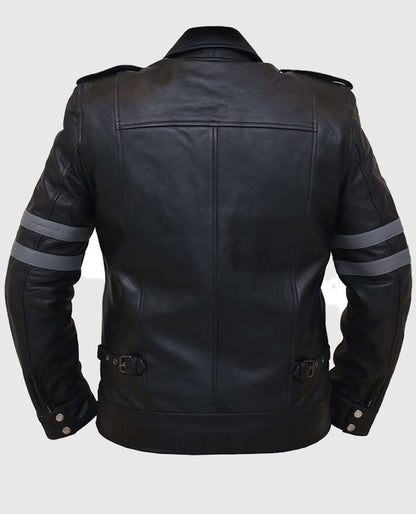 Men's Black Leather Motorcycle Jacket
