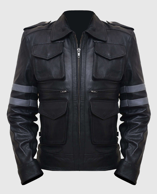 Men's Black Motorcycle Leather Jacket