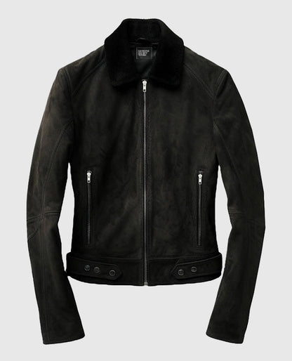 Men's Black Suede Leather Jacket