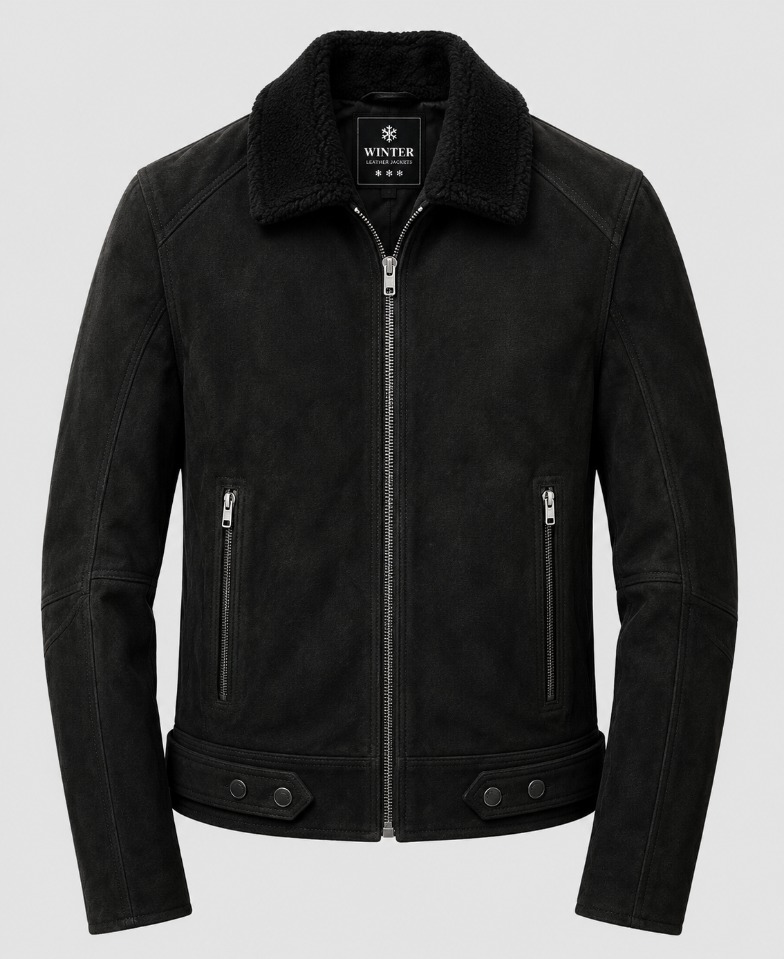 Men's Black Suede Leather Jacket