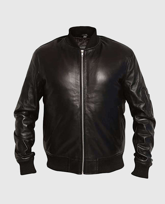 Men's Black Varsity Bomber Jacket