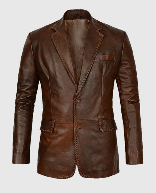 Men’s Brown Spanish Medieval Leather Blazer