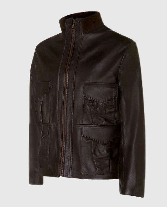 Men's Casino Royale Style Leather Jacket