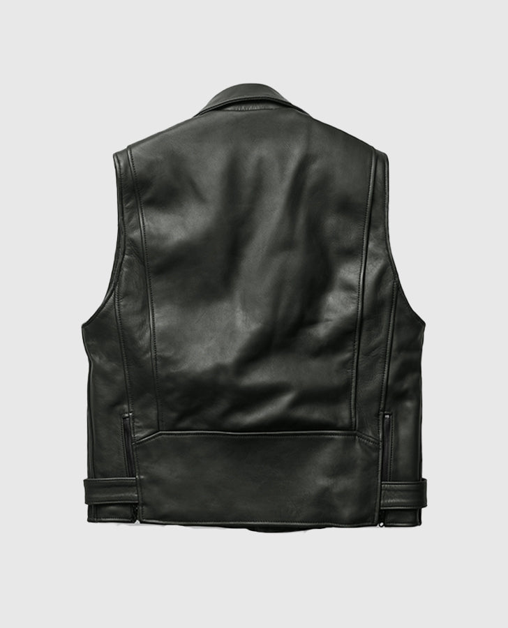 Men's Classic Black Leather Vest