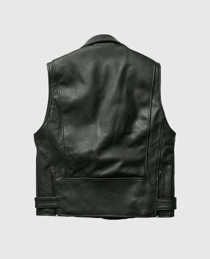 Men's Classic Black Leather Vest