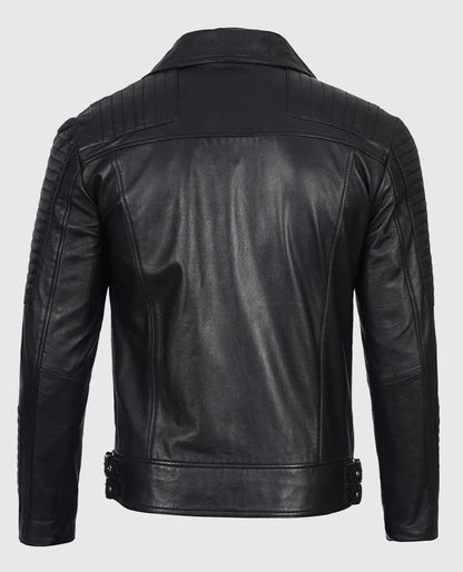 Men's Black Leather Motorcycle Jacket