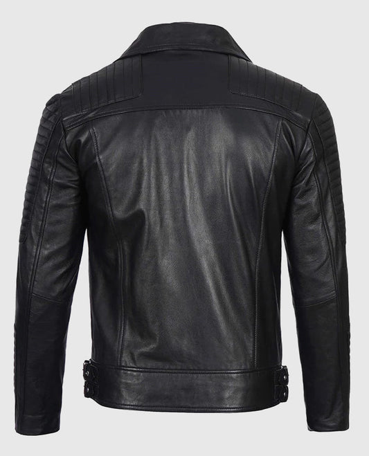 Men's Black Leather Motorcycle Jacket