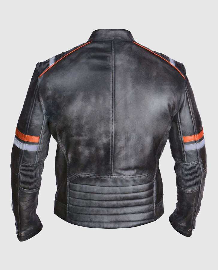 Men's Retro Grey Leather Jacket