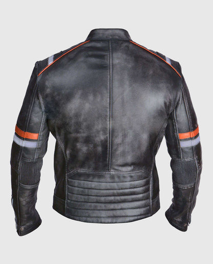 Men's Retro Grey Leather Jacket