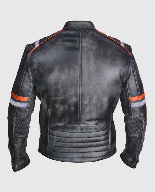 Men's Retro Grey Leather Jacket