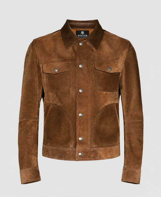 Men's Suede Brown Leather Jacket