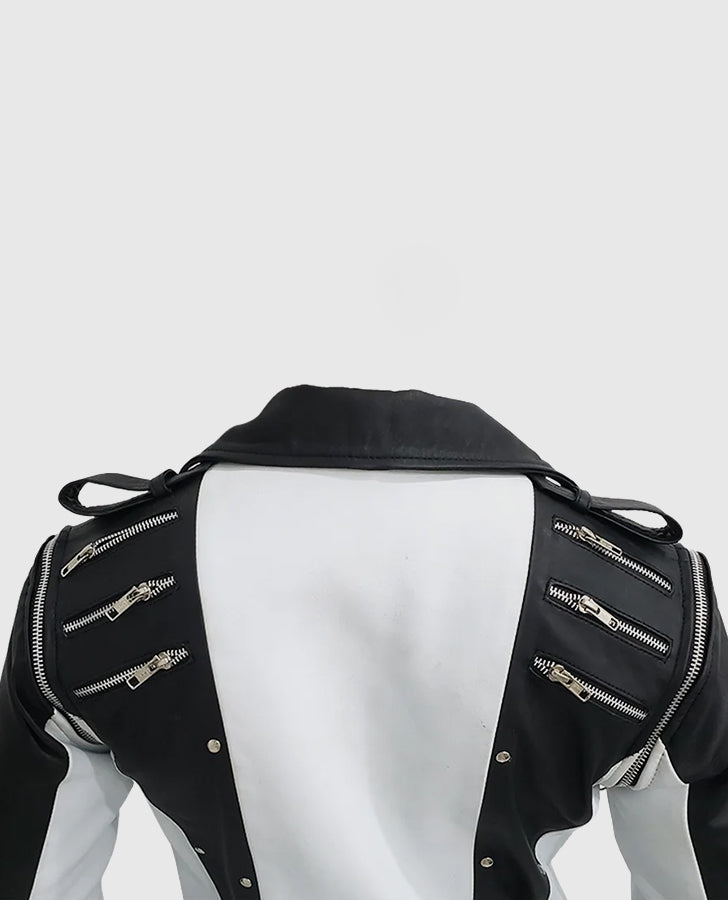Michael Jackson Leather Jacket in Black and White
