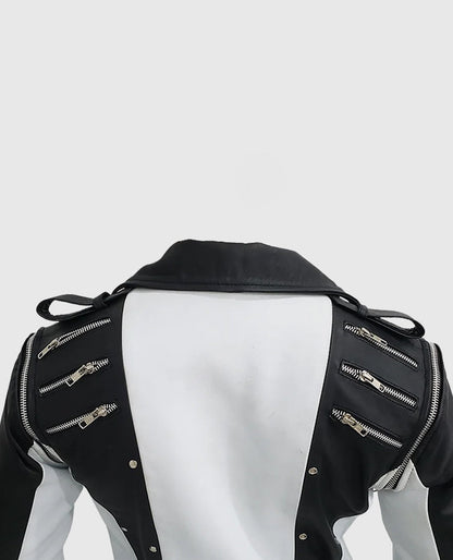 Michael Jackson Leather Jacket in Black and White
