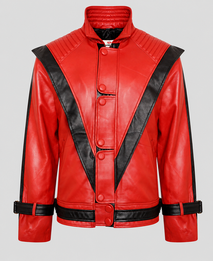 Michael Jackson Thriller Red Leather Jacket