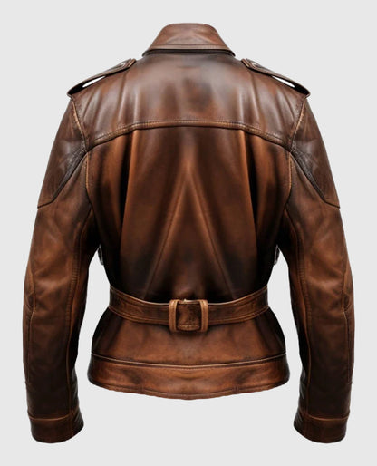 Military Style Vintage Leather Jacket for Men