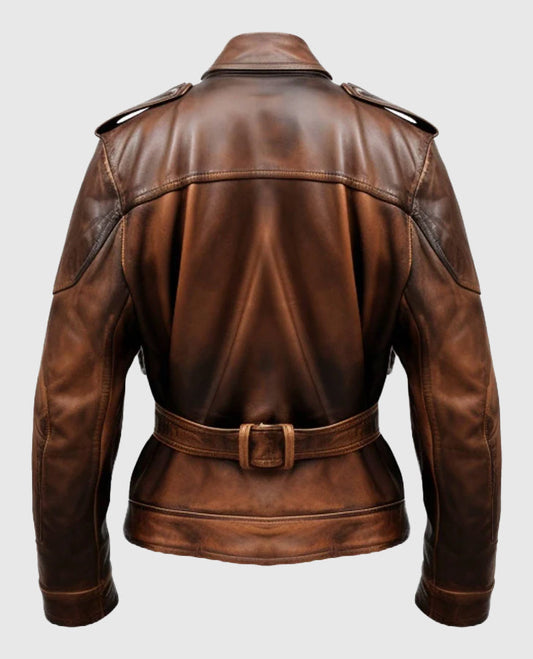 Military Style Vintage Leather Jacket for Men