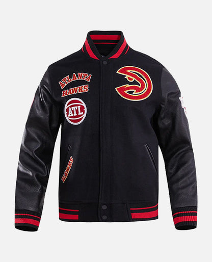 NBA Atlanta Hawks Men's Rib Wool Varsity Jacket