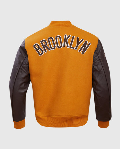 NBA Brooklyn Nets Brown Varsity Jacket