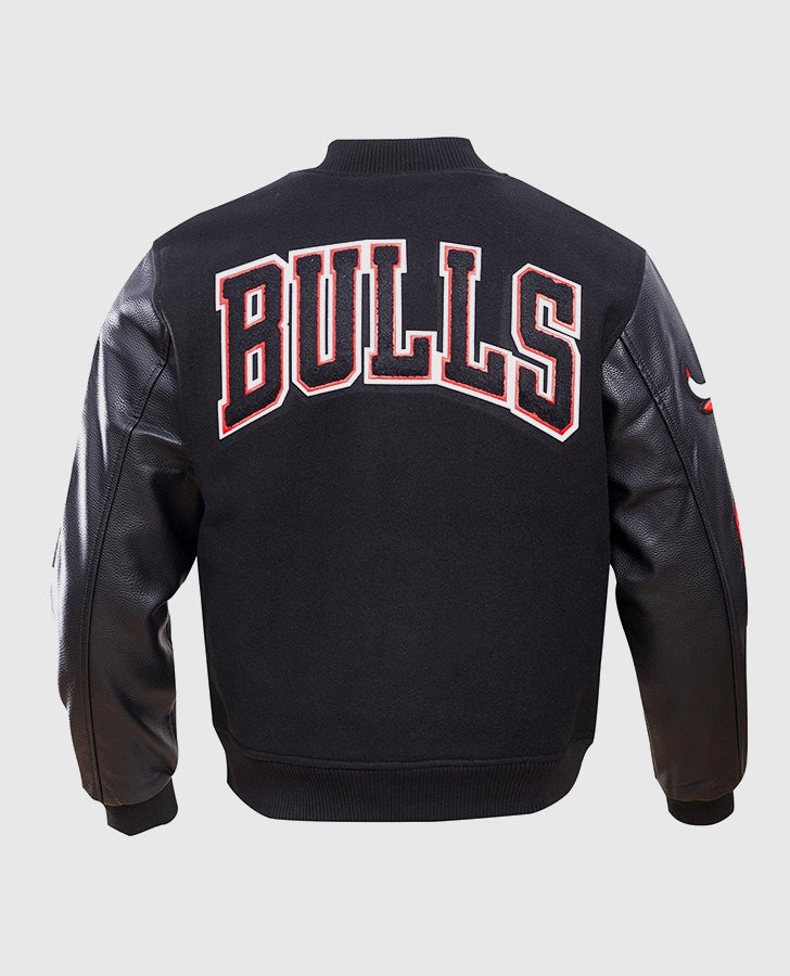 NBA Chicago Bulls Black Varsity Jacket