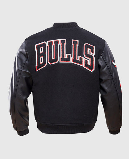 NBA Chicago Bulls Black Varsity Jacket
