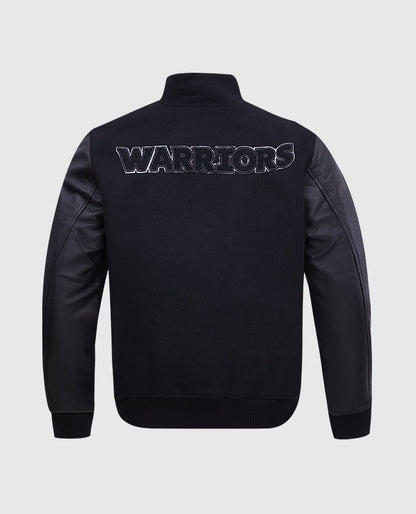 NBA Golden State Warriors Black Varsity Jacket