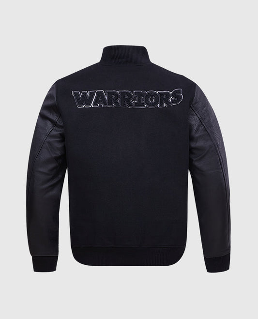 NBA Golden State Warriors Black Varsity Jacket