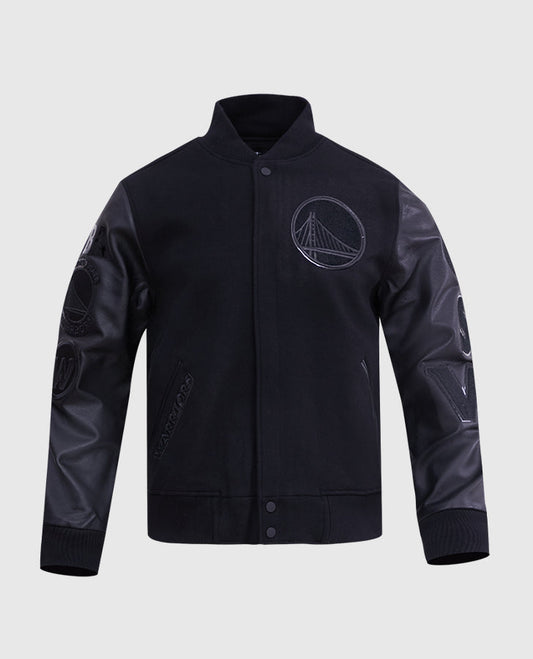 NBA Golden State Warriors Men's Black Varsity Jacket