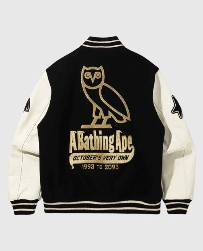 OVO Bape A Bathing Ape  Varsity Jacket