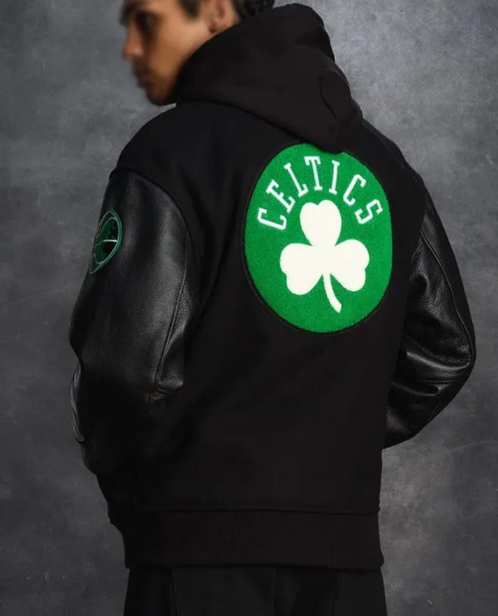 OVO Boston Celtics Black Varsity Jacket