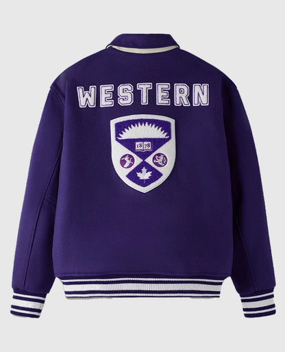 OVO Campus Western purple Varsity Jacket