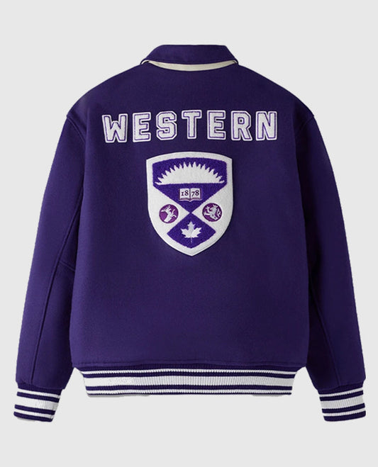 OVO Campus Western purple Varsity Jacket