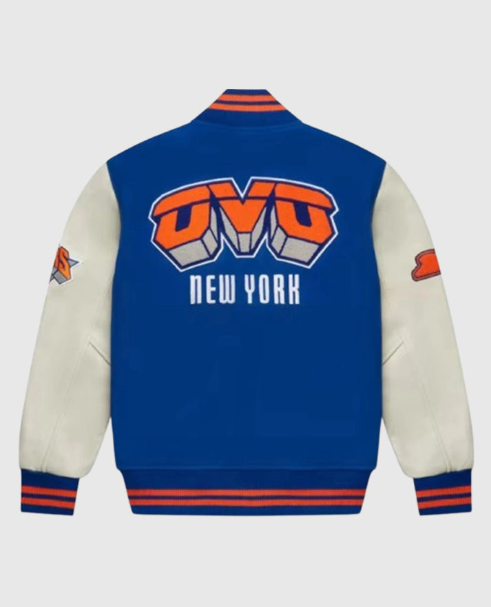 OVO New York Knicks blue Varsity Jacket