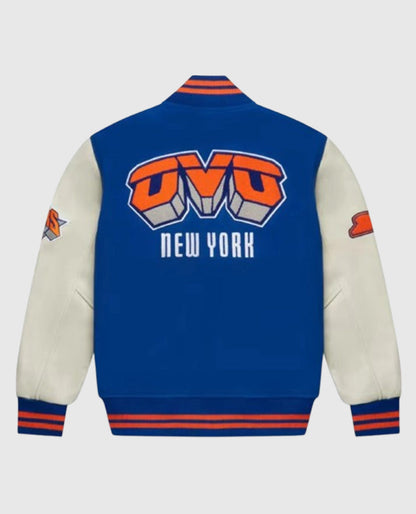 OVO New York Knicks blue Varsity Jacket