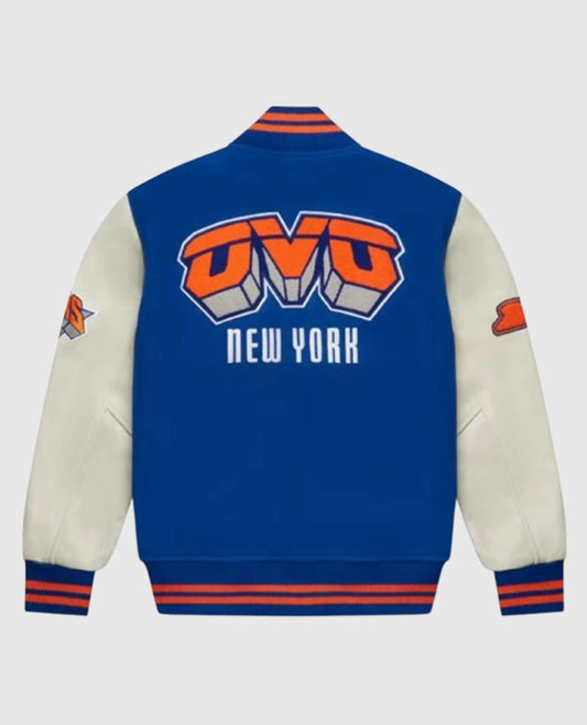 OVO New York Knicks blue Varsity Jacket
