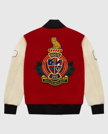 OVO Roots Red Varsity Jacket Red