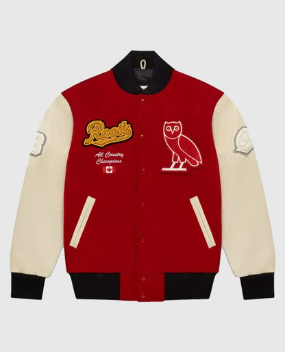 OVO Roots Varsity Jacket Red
