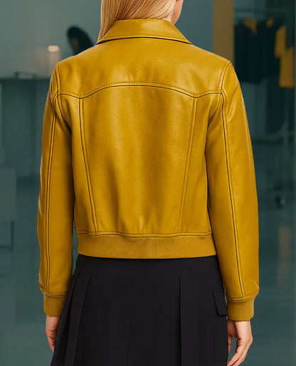 Olympo Clara Galle Yellow Bomber Jacket