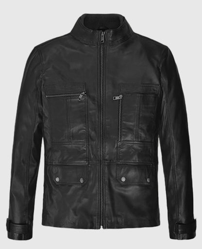Paul Wesley Vampire Diaries Black Leather Jacket