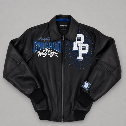 Pelle Pelle X Tb Windy City Black Leather Jacket
