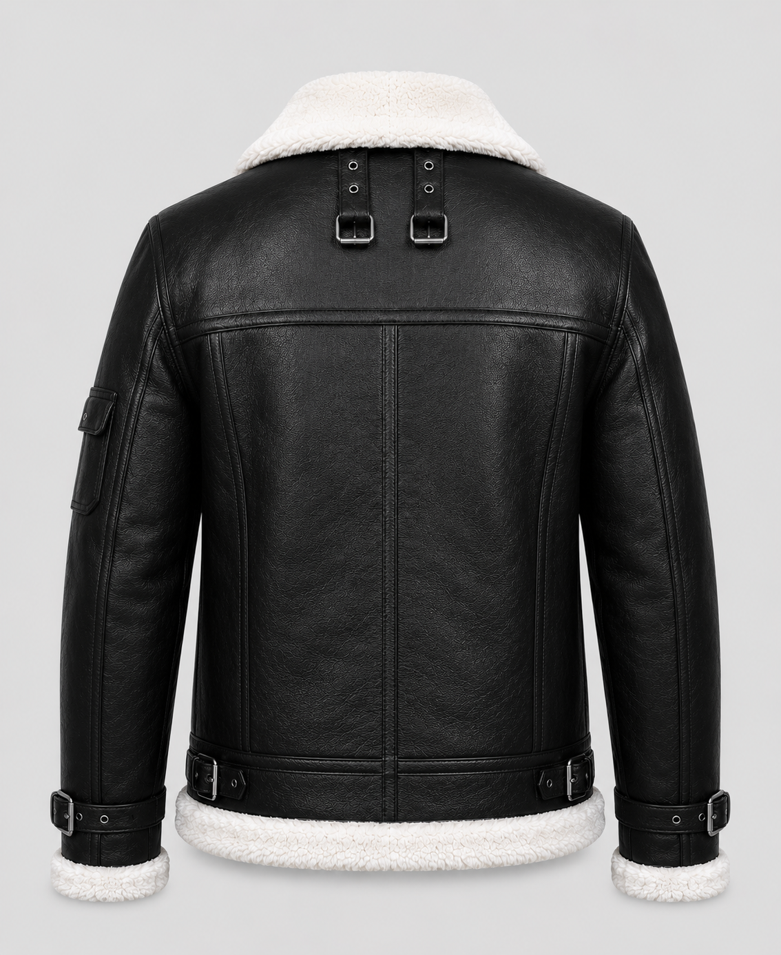 RAF B3 Aviator Shearling Black Bomber Leather Jacket