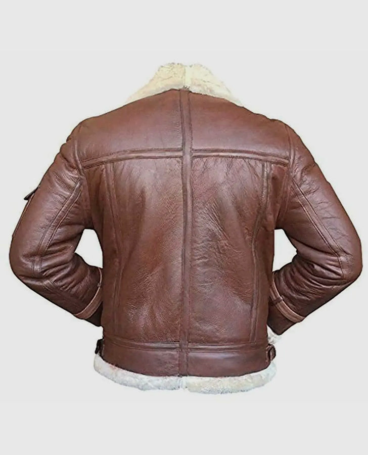RAF B3 Aviator Brown Shearling Bomber Jacket