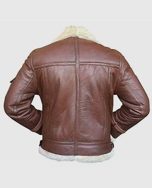 RAF B3 Aviator Brown Shearling Bomber Jacket