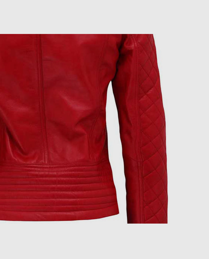 Women’s-Red-Quilted-Biker-Leather-Jacket