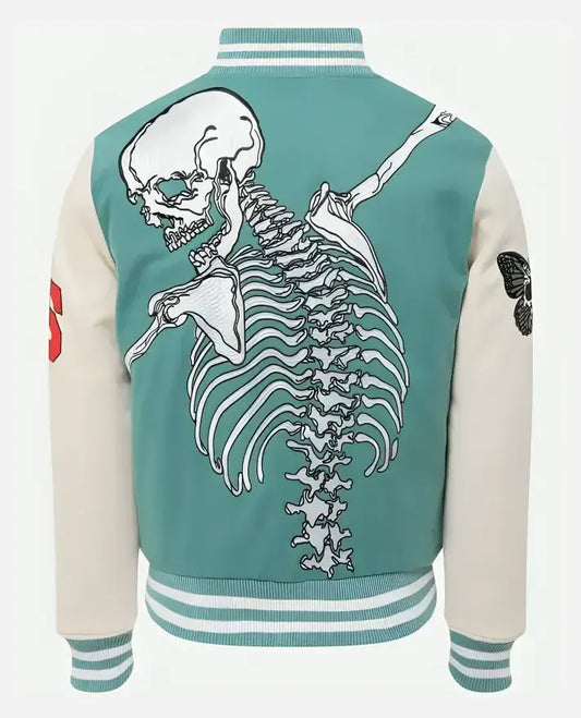 Rod Godspeed Skull Mint Varsity Jacket